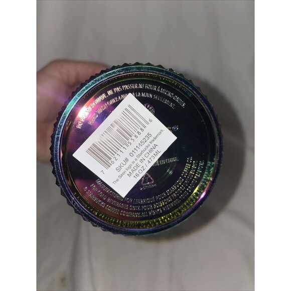 Starbucks Fall 2023 Black PVD Metallic Bling Studded Grande Cup New Lmtd Rnbw - Picture 3 of 6